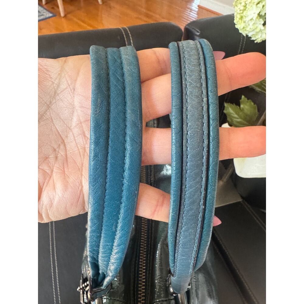 COACH FLAGSHIP Patent Leather ELLA 16394 TEAL (30000 - Picture 6 of 13